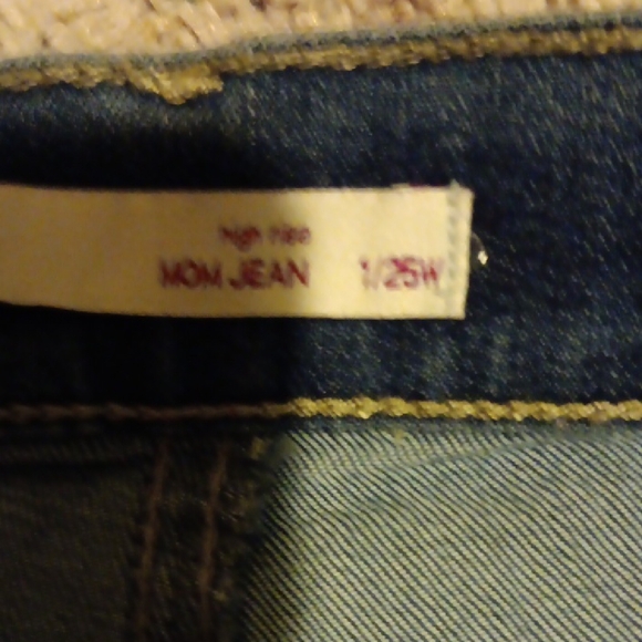 SO High Rise Distressed Blue Mom Jeans - Picture 2 of 6